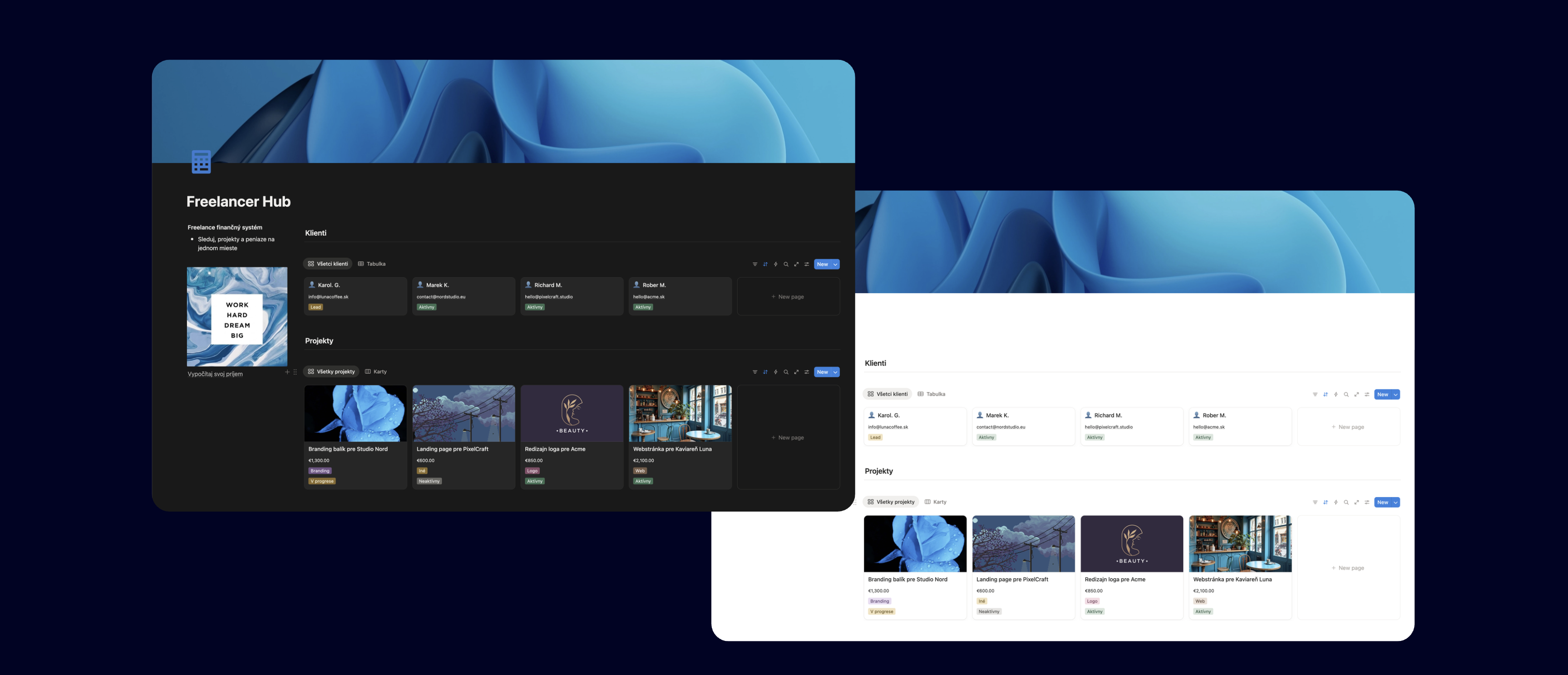 Freelancer Hub uvodna ukazka