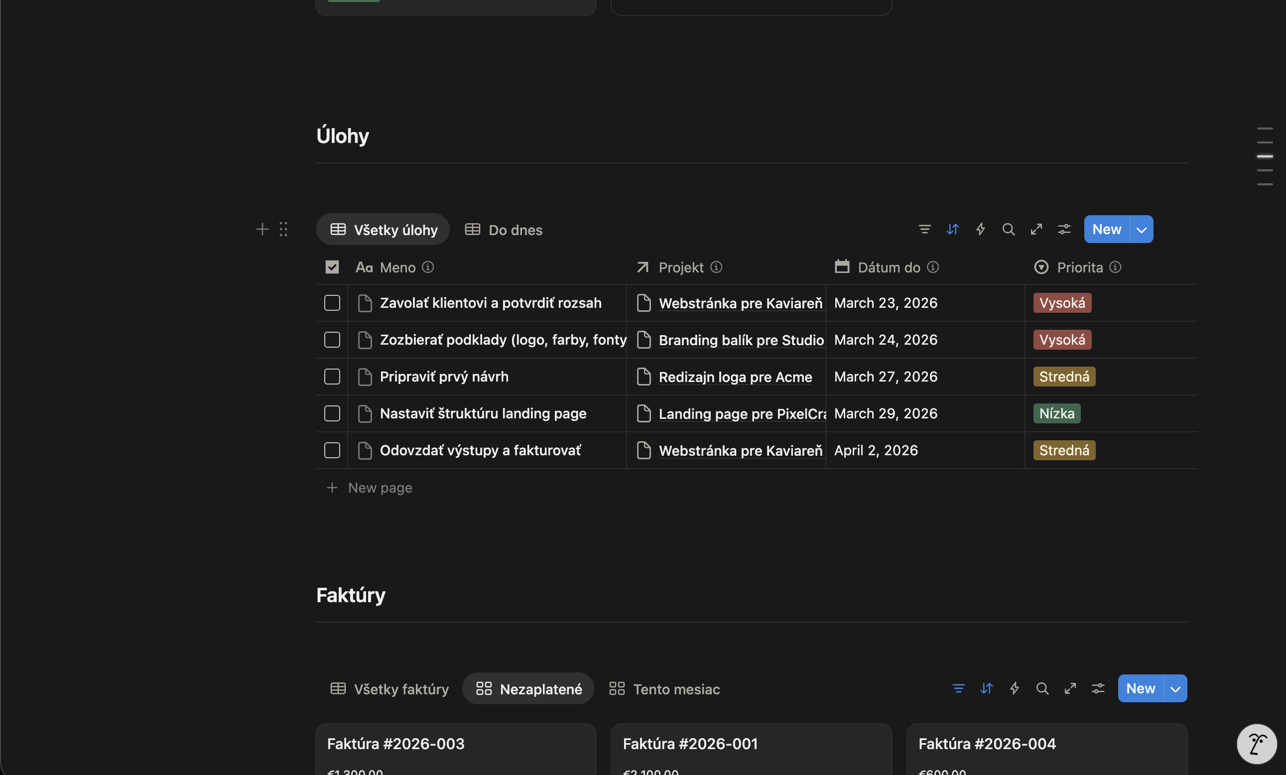 Freelancer Hub invoices preview